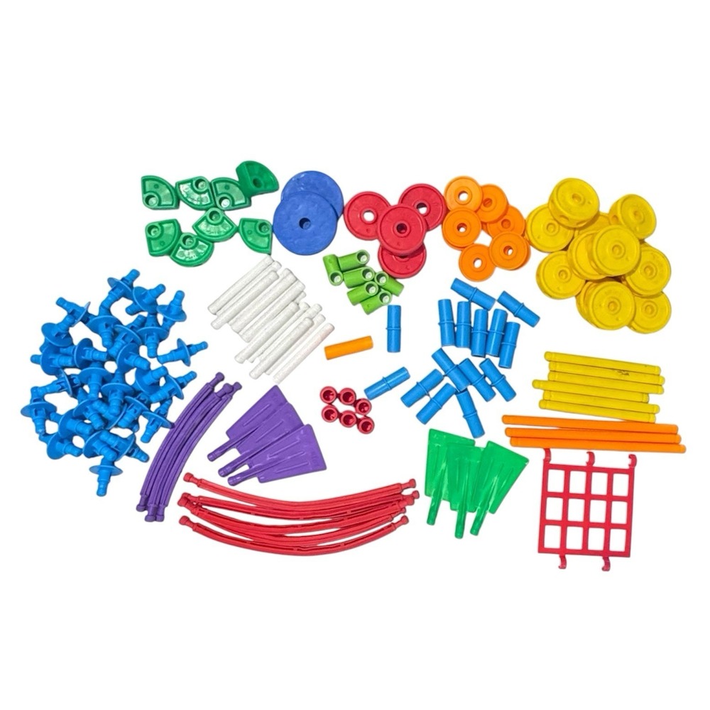 TinkerToys Modern Multi-Color Plastic Building 128pc Replacement Parts Lot
